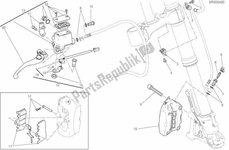 Todas las partes para Sistema De Freno Delantero de Ducati Scrambler Classic Thailand USA 803 2018
